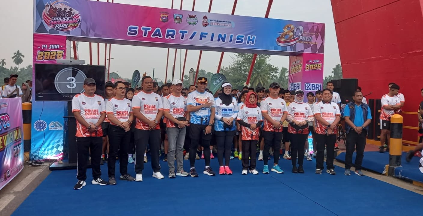 Semarak Hari Bhayangkara ke-80, Polres Dharmasraya Gelar Road to Police Women Run 2026